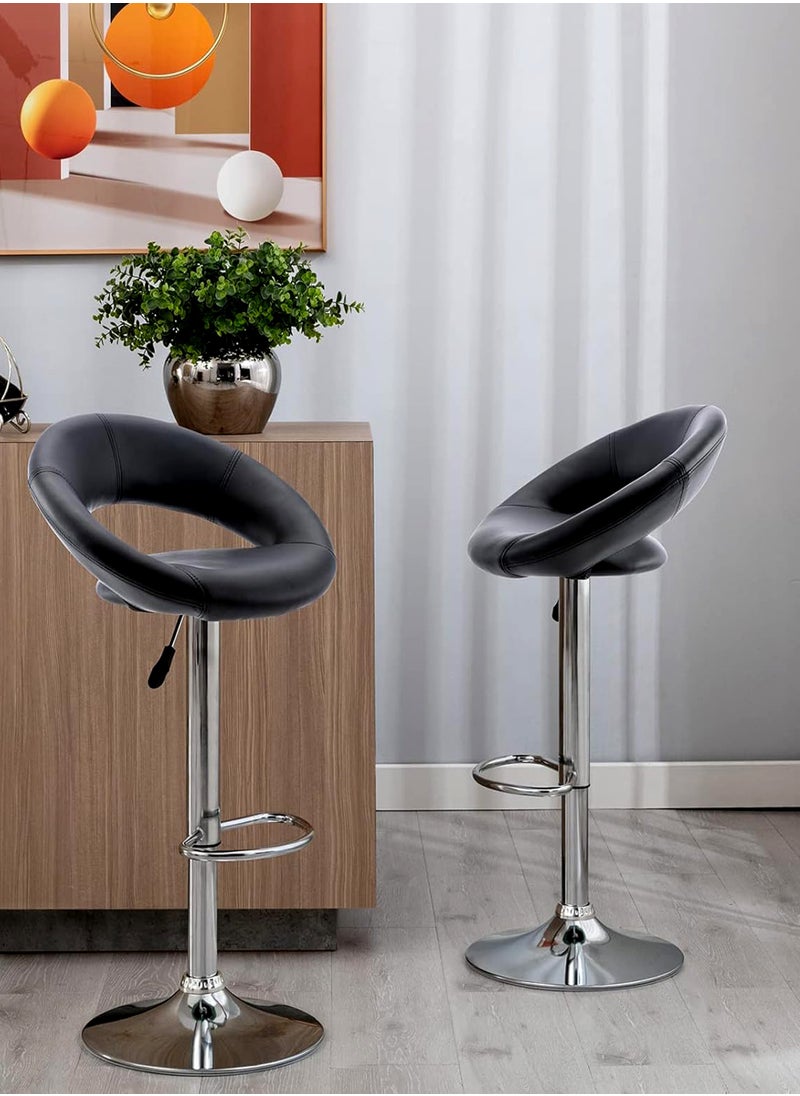 SET OF 2 Bar Stools Modern Counter Height Barstools Adjustable