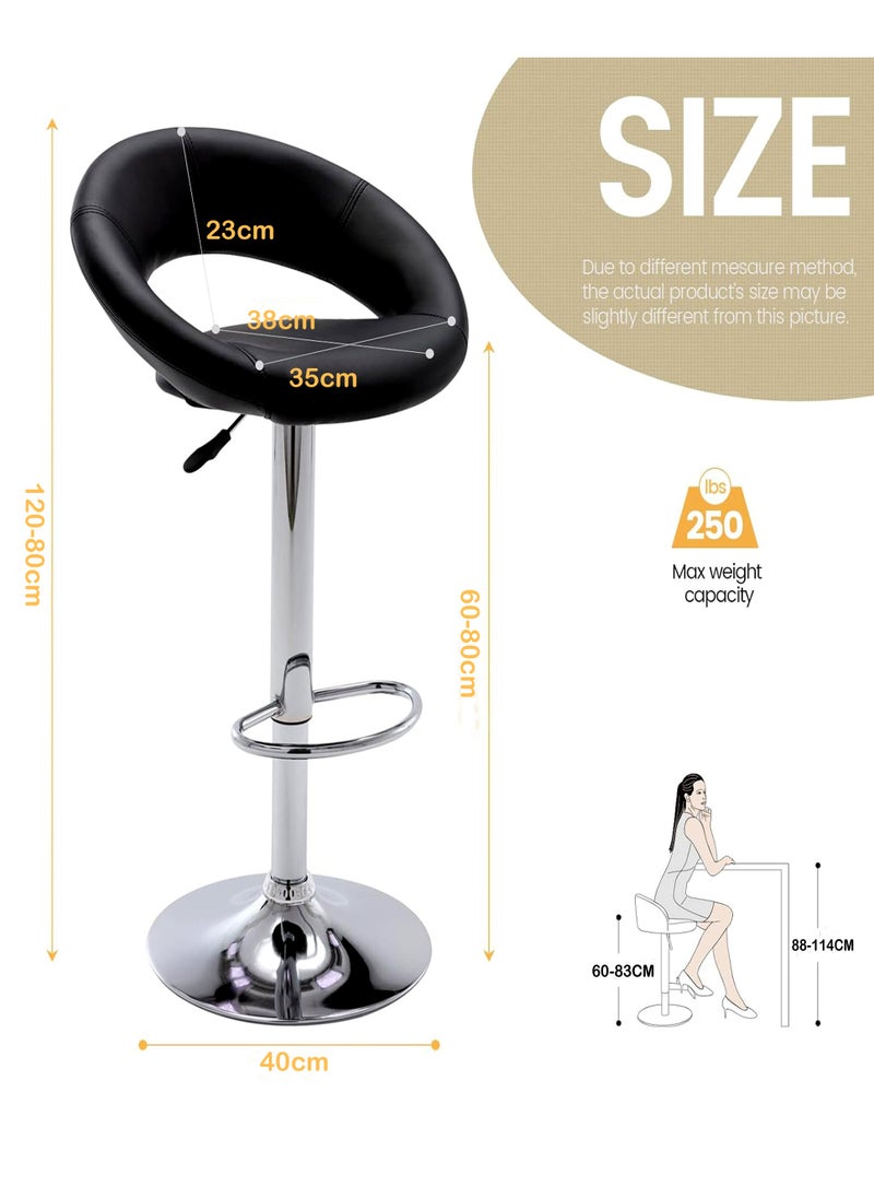 SET OF 2 Bar Stools Modern Counter Height Barstools Adjustable