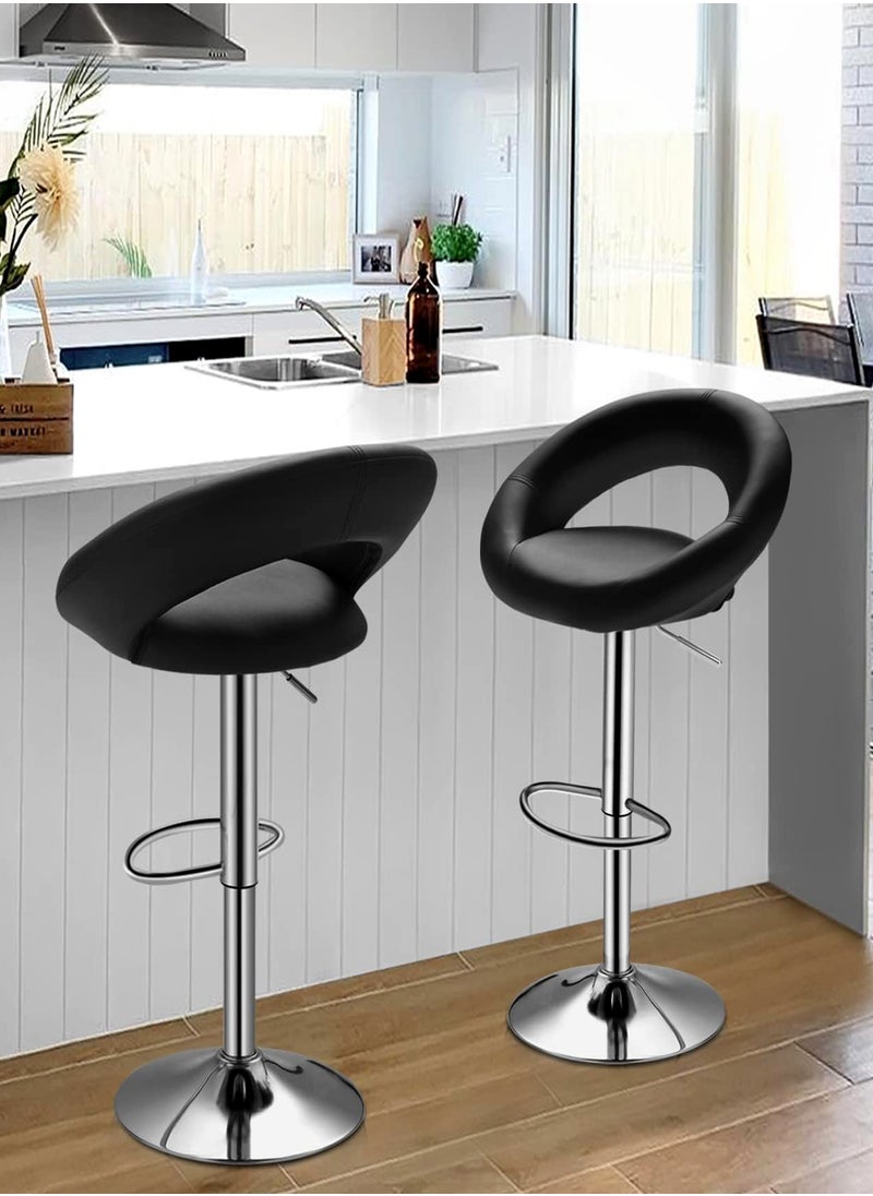 SET OF 2 Bar Stools Modern Counter Height Barstools Adjustable
