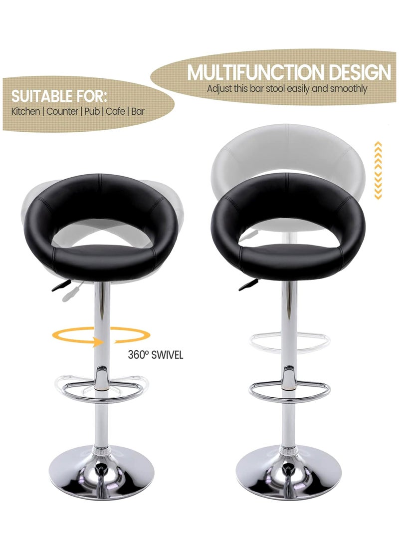 SET OF 2 Bar Stools Modern Counter Height Barstools Adjustable