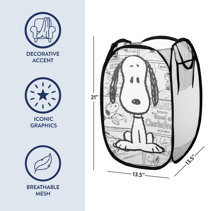 Idea Nuova Peanuts Snoopy Collapsible Laundry Basket, Lightweight Clothes Storage Organizer, Foldable Hamper for Bedroom & Playroom - Image 3