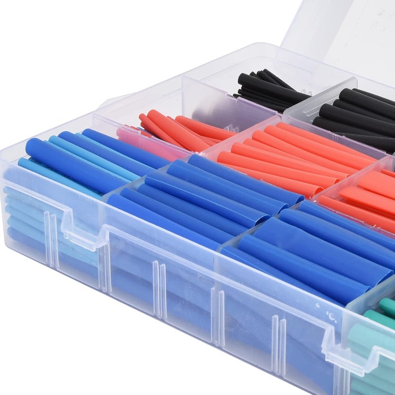 Heat Shrink Tubing Kit | 2:1 Shrink Ratio, 10.4Mpa Tensile Strength | PE Material for Wire Insulation/Cable Protection/Color Coding | 45mm Length, 84℃ Activation (560pcs box) - Image 2