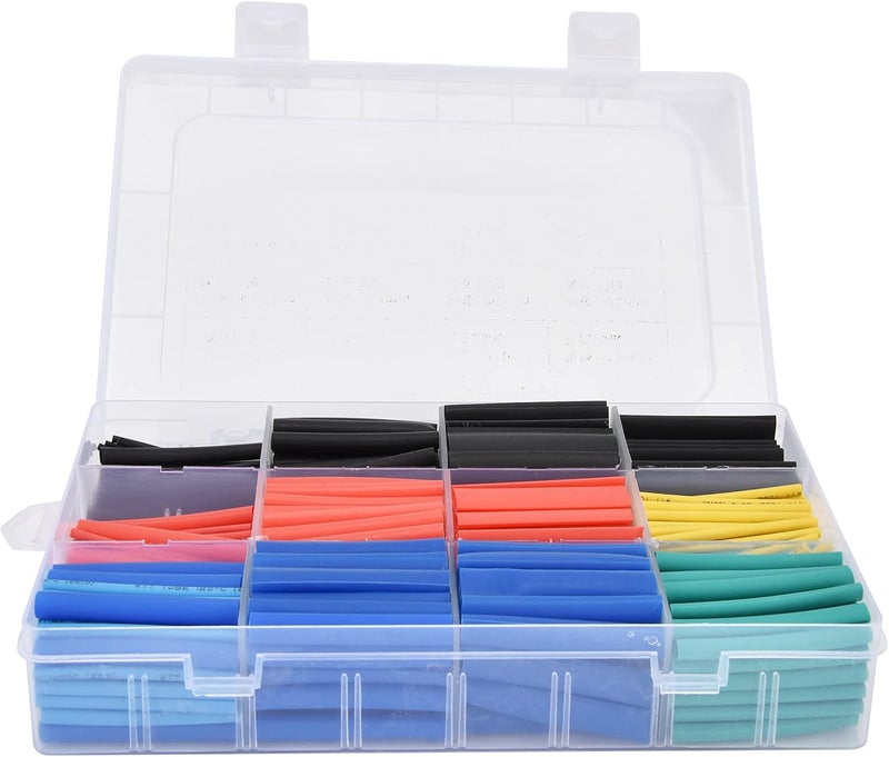 Heat Shrink Tubing Kit | 2:1 Shrink Ratio, 10.4Mpa Tensile Strength | PE Material for Wire Insulation/Cable Protection/Color Coding | 45mm Length, 84℃ Activation (560pcs box) - Image 1