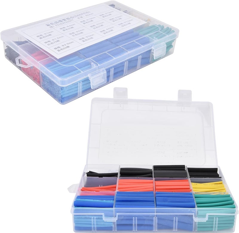 Heat Shrink Tubing Kit | 2:1 Shrink Ratio, 10.4Mpa Tensile Strength | PE Material for Wire Insulation/Cable Protection/Color Coding | 45mm Length, 84℃ Activation (560pcs box) - Image 4