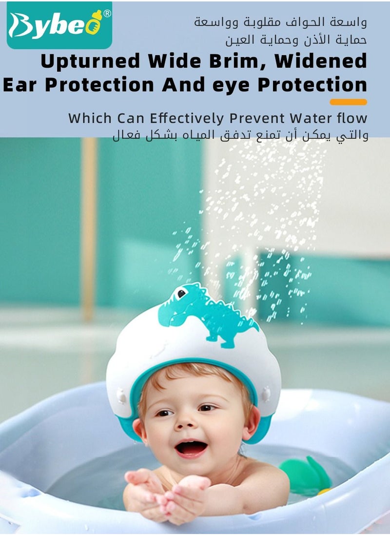 Bybeo 3Pcs Baby Silicone Adjustable Shower Cap + Infant Bath Washing Hair Shampoo Cup + Toddler Hairs Scalp Massager Shampooing Brush  - Image 4
