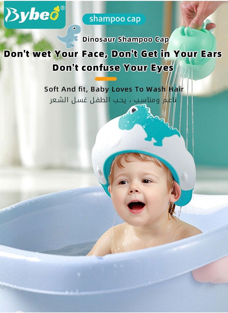 Bybeo 3Pcs Baby Silicone Adjustable Shower Cap + Infant Bath Washing Hair Shampoo Cup + Toddler Hairs Scalp Massager Shampooing Brush  - Image 2