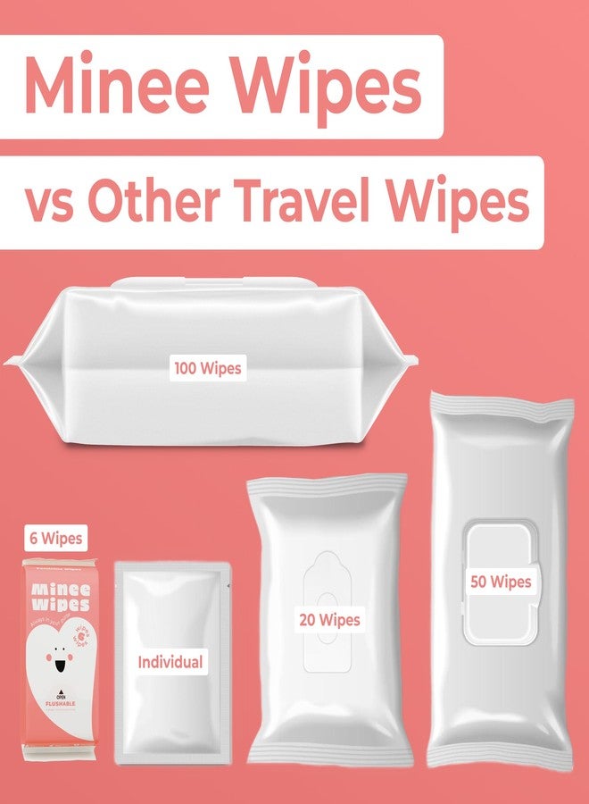 MOONIES Feminine Wipes for Women – Flushable pH Balanced Wipes, 99% Water & Aloe – Unscented, Gentle Intimate & Period Care with Odor Protection – Daily Hygiene & Travel Essentials – 8 Pack, 48 Wipes - Image 5