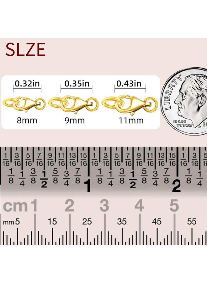 Ofiuny 18K Gold Lobster Clasps for Jewelry Making, 925 Sterling Silver Lobster Claw Clasp with Jump Rings for DIY Necklaces Bracelet Anklet Made in Italy - Image 2