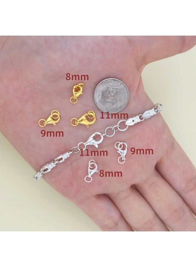 Ofiuny 18K Gold Lobster Clasps for Jewelry Making, 925 Sterling Silver Lobster Claw Clasp with Jump Rings for DIY Necklaces Bracelet Anklet Made in Italy - Image 4