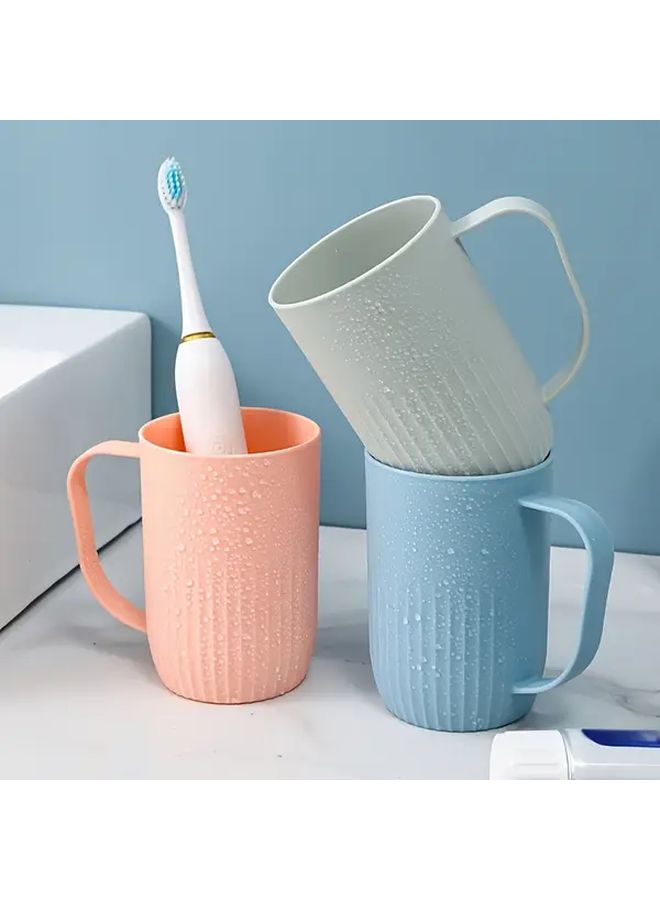 White Plastic Portable Toothbrush Cup With Handle For Home Travel Bathroom Organizer For Toothbrushes Toothpaste And Mouthwash Easy Clean Space Saving Storage Minimalist Holder - Image 4