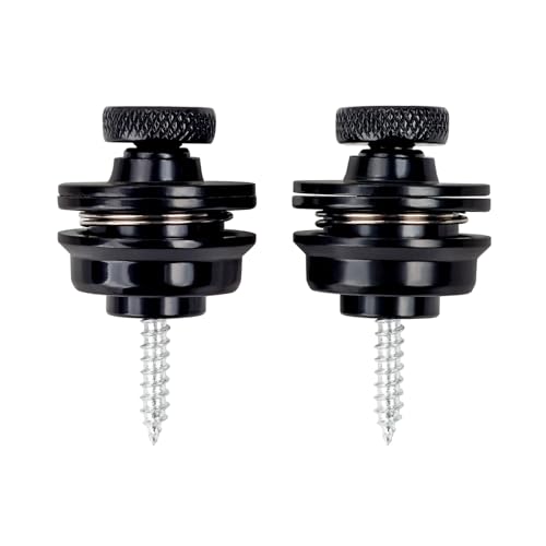 Banworks Quick-Release Locking Strap Buttons Flat Head Security Straplocks for Acoustic/Electric Guitars Pack of 2 JT/DSBDK-02 Black - Image 1