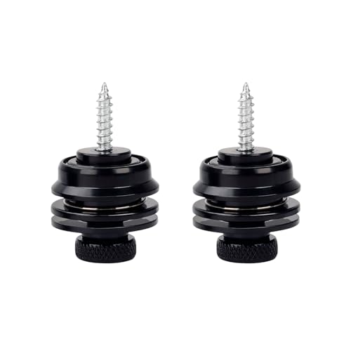 Banworks Quick-Release Locking Strap Buttons Flat Head Security Straplocks for Acoustic/Electric Guitars Pack of 2 JT/DSBDK-02 Black - Image 4