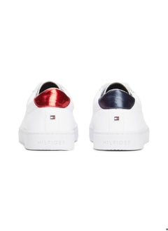 TOMMY HILFIGER Women's Metallic Back Lace-Up Trainers - Leather, White  - Image 5