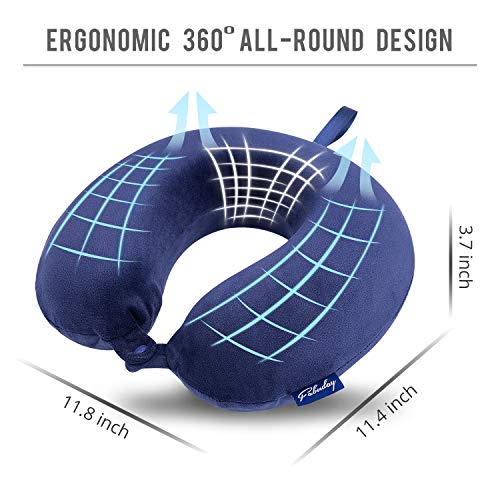 Fabuday Travel Pillow Memory Foam - Head Neck Support Airplane Pillow for Traveling, Car, Home, Office, Travel Neck Flight Pillow with Attachable Snap Strap Soft Washable Cover - Image 5