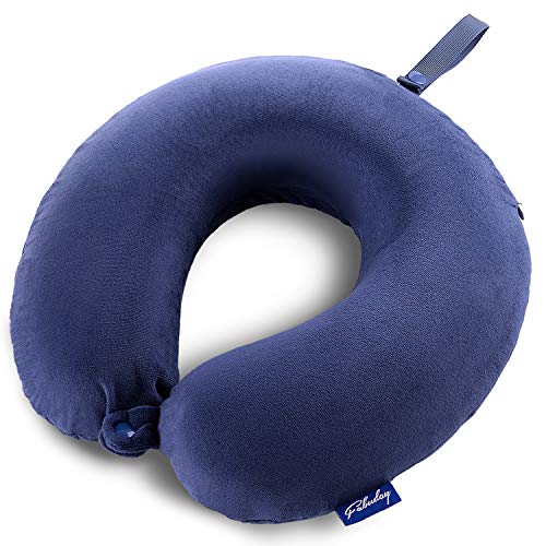 Fabuday Travel Pillow Memory Foam - Head Neck Support Airplane Pillow for Traveling, Car, Home, Office, Travel Neck Flight Pillow with Attachable Snap Strap Soft Washable Cover - Image 1