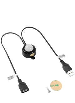 KASTWAVE Mini PIR Motion Sensor Switch, with USB Interface Cable 2A PIR Infrared Motion Human Body Sensor Detector Switch Light Sensor Adjustable, for LED Strip  - Image 1