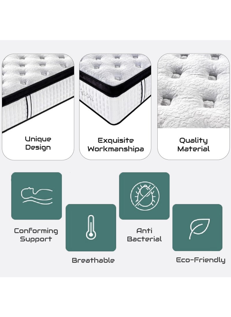 Generic - Rayson Silver Mattress - Bonnell Spring Hybrid Mattress | US-Certified | Gel Memory Foam | Orthopedic Mattress | Anti-Bacterial | King and Queen Size - Image 1