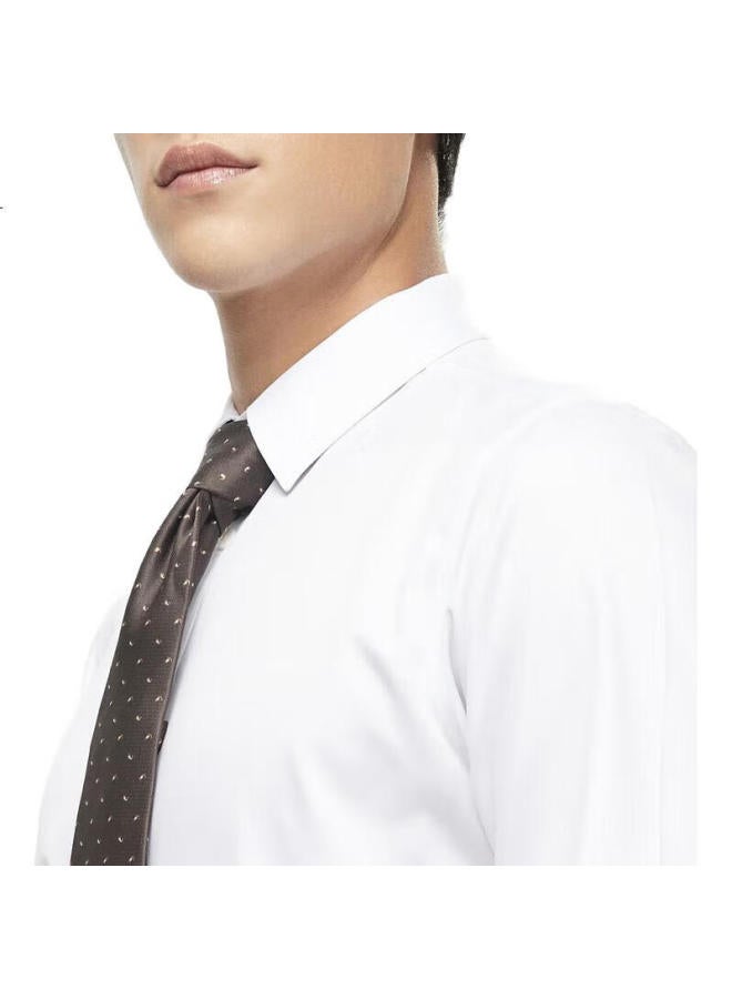 Youngor Men'S Shirt Spring And Autumn, Youth Business, Easy-Care, Slim-Fit High-End Long-Sleeve Shirt, White, Size 42 - Image 2