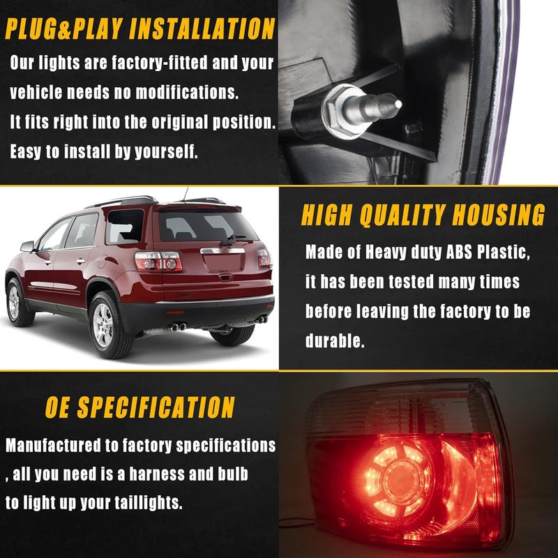 Boine Right Passenger Side LED Tail Light for GMC Acadia (2007-2012) - Bulb Included - Image 4