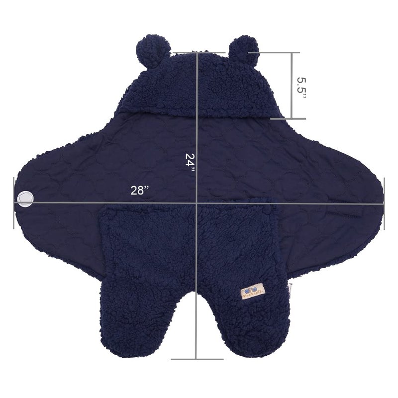 Blue Snail Newborn Receiving Blanket Baby Sleeping Wrap Swaddle(0-3M, 8-13lbs,Navy) - Image 3