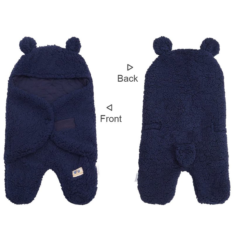 Blue Snail Newborn Receiving Blanket Baby Sleeping Wrap Swaddle(0-3M, 8-13lbs,Navy) - Image 4