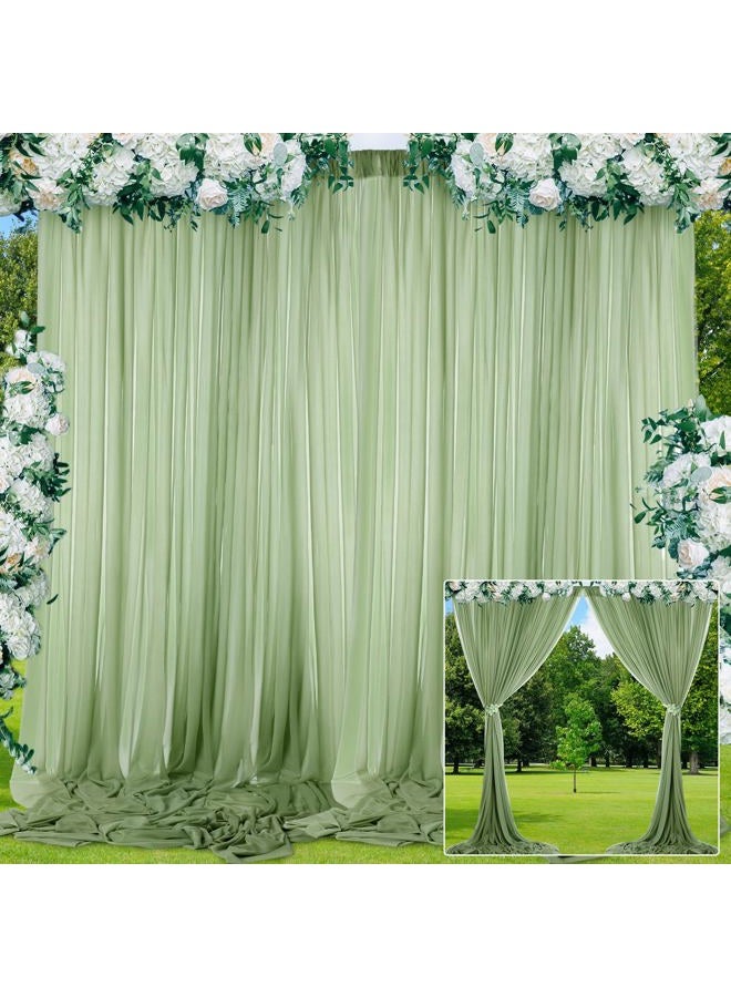 BBTO ستائر خلفية خضراء حكيم 2 لوحة 5 قدم × 10 قدم من البوليستر خالية من التجاعيد ستائر تصوير خضراء لتزيين حفلات الزفاف وحفلات الاستحمام وحفلات عيد الميلاد وتصوير المنزل - Image 1