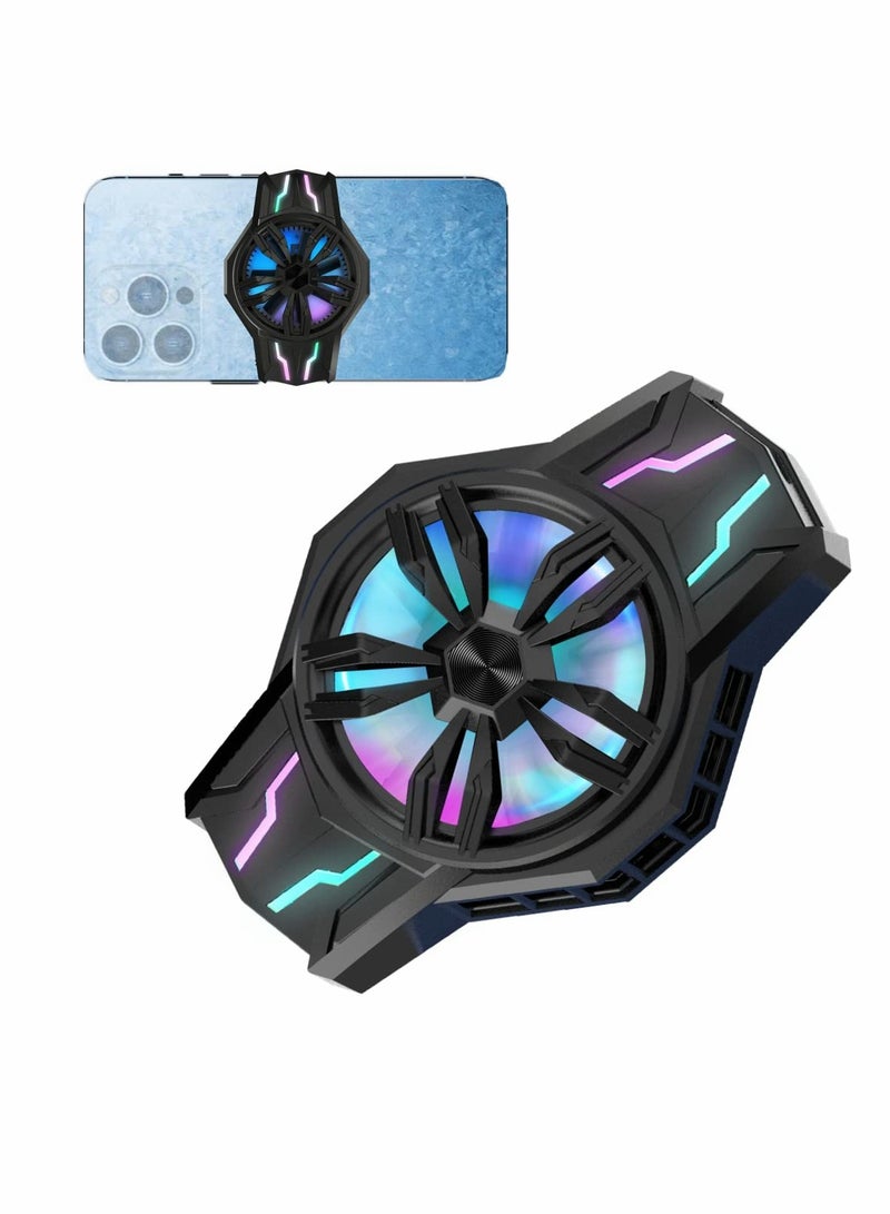 Portable RGB Phone Cooler Fan for Gaming, Fast Cooling Pad for 4.5-7 inch Smartphones, Compatible with iPhone/Android, Ideal Mobile Radiator for Enhanced Gaming Experience. - Image 1