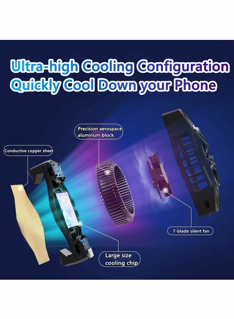 Portable RGB Phone Cooler Fan for Gaming, Fast Cooling Pad for 4.5-7 inch Smartphones, Compatible with iPhone/Android, Ideal Mobile Radiator for Enhanced Gaming Experience. - Image 5