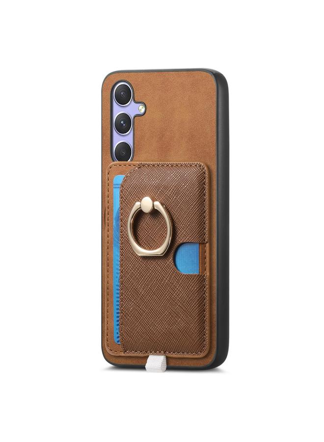 S-TOP Case For Samsung Galaxy XCover 7 Retro Cross Leather Ring Side Insert Card Bag MagSafe Phone Case - Image 2