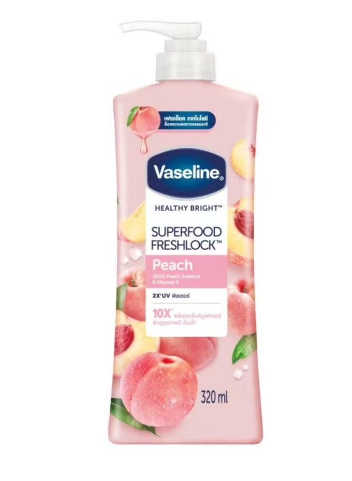 Vaseline Healthy Bright Super Food Fresh Location with Vitamin C and Peach 320 ml - Image 1