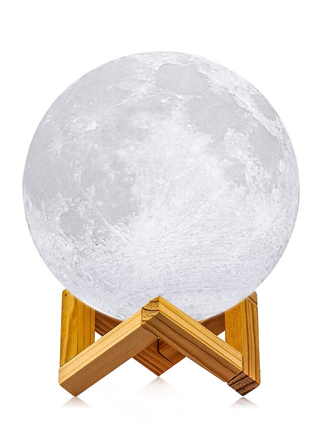 CYTHERIA 3D Print Moon LED Lamp With Stand Yellow - Image 1