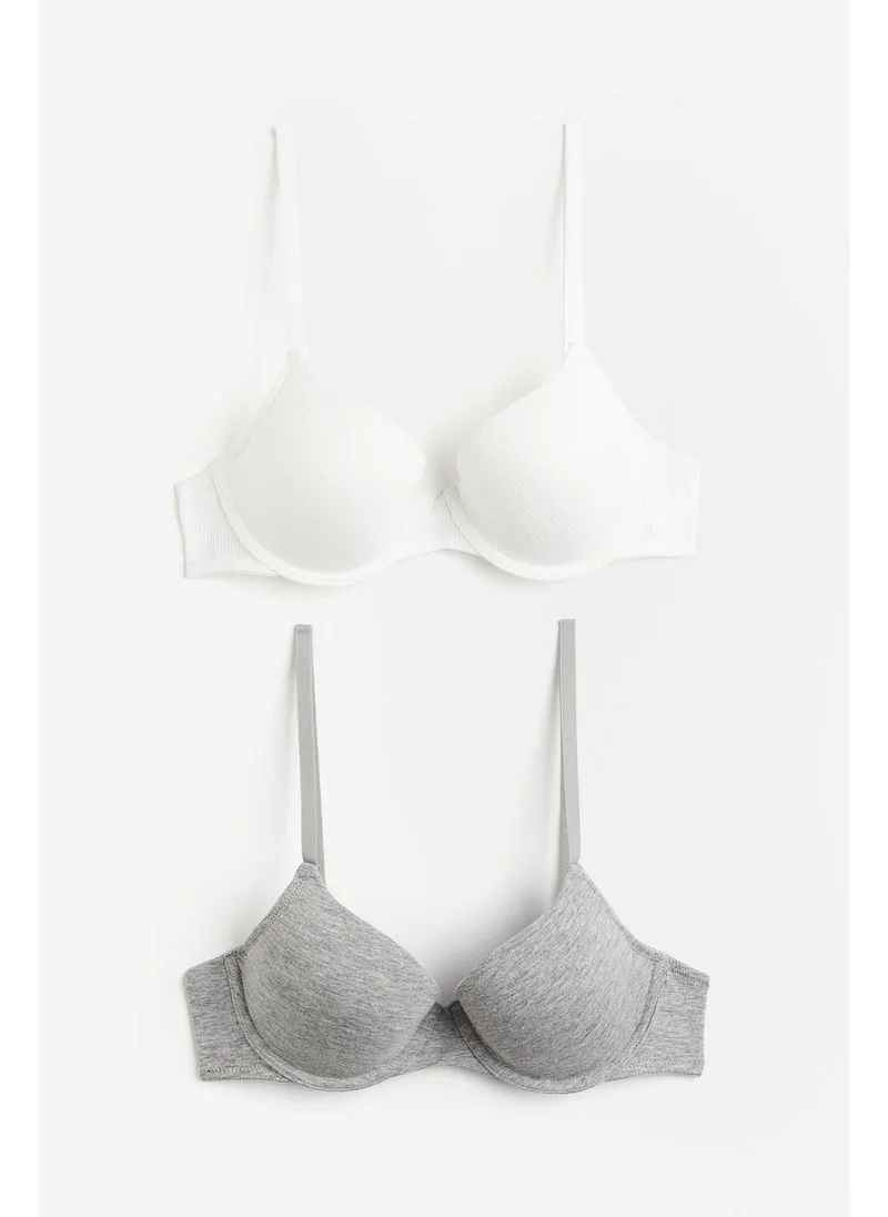 H&M 2-pack padded cotton T-shirt bras