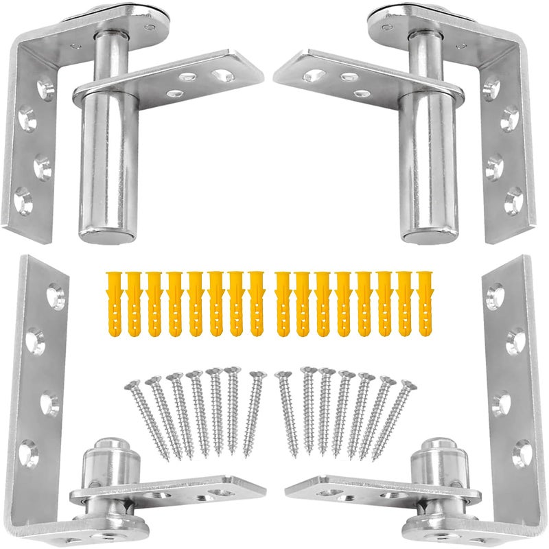 Tambee Saloon Door Hinges Heavy Duty 304 Stainless Steel Double Swing Action Hinge Self Closing Silver 2 Pack Swing Hinge Silver Hardware for Bar Cafe Patio Interior Swing Doors - Image 2