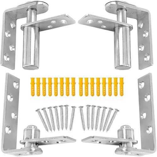 Tambee Saloon Door Hinges Heavy Duty 304 Stainless Steel Double Swing Action Hinge Self Closing Silver 2 Pack Swing Hinge Silver Hardware for Bar Cafe Patio Interior Swing Doors - Image 1