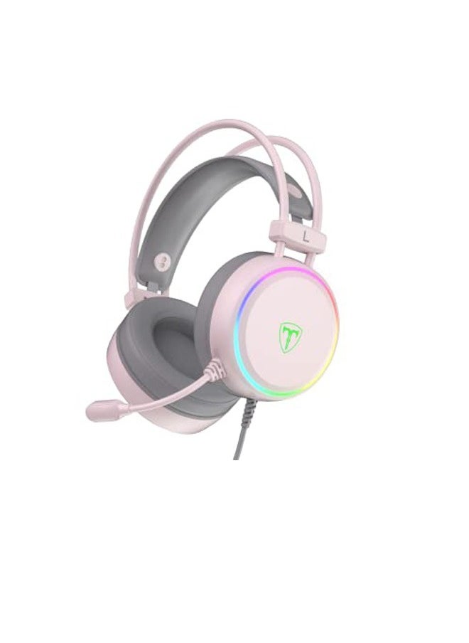 Rock Pow Stereo Gaming Headset for PS4 PC Xbox One PS5 Controller, Over Ear Headphones with Mic, RGB LED Light, Bass Surround, Soft Memory Earmuffs for Laptop Mac Nintendo NES Games  - Image 1