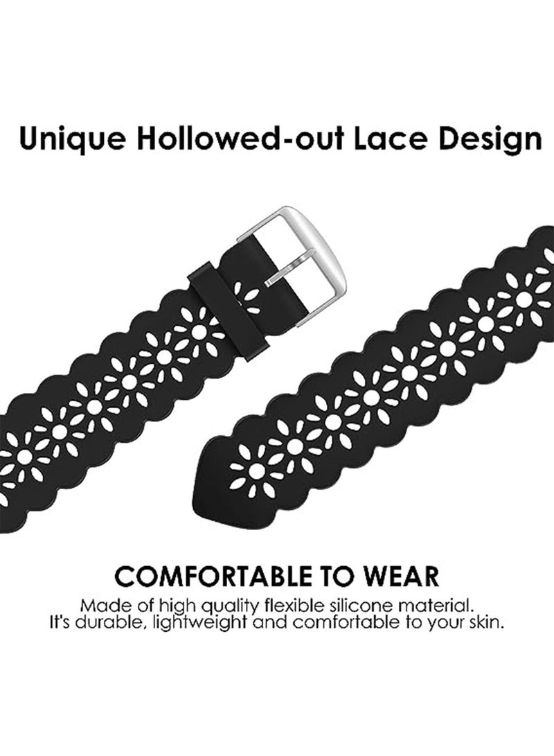 4 Pack Lace Silicone Bands Compatible with Watch Band 42mm 44mm 45mm Women Slim Thin Hollow-out Sport Wristband for iWatch Series Ultra 8 SE 7 6 5 4 3 2 1 - Image 4