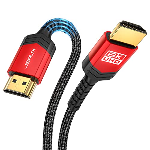 JSAUX 8K HDMI Cable 2.1 3.3FT 2-Pack 48Gbps 8K & 4K Ultra High Speed Cord (8K@60Hz 7680x4320, 4K@120Hz) eARC HDR10 HDCP 2.2 & 2.3 3D, Compatible for PS5/PS4/X-Box/Roku TV/HDTV/Blu-ray/LG/Samsung QLED - Image 1