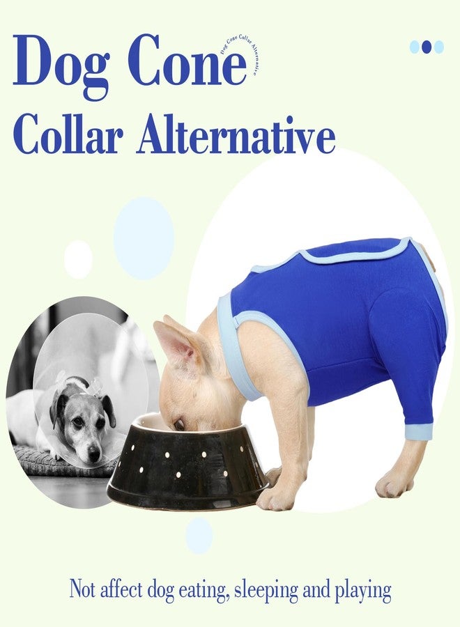 ROZKITCH Dog Surgery Leg Sleeve Rear Legs, Male Female Pet Prevent Licking Wound Elbow Knee Protector, Dog Recovery Suit Cone Collar Alternative Pants Shirt for Wound Heal Wrap Blue L - Image 3