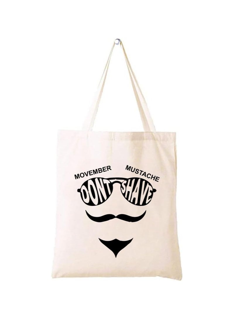 PRINTSHOP4ME Movember Awareness Cotton Jute Bag Eco-Friendly Tote For Supporting Men's Health Initiatives Ideal For Events,Fundraisers And Everyday Use Perfect For Supporting ProstateCancer Initiatives - Image 1