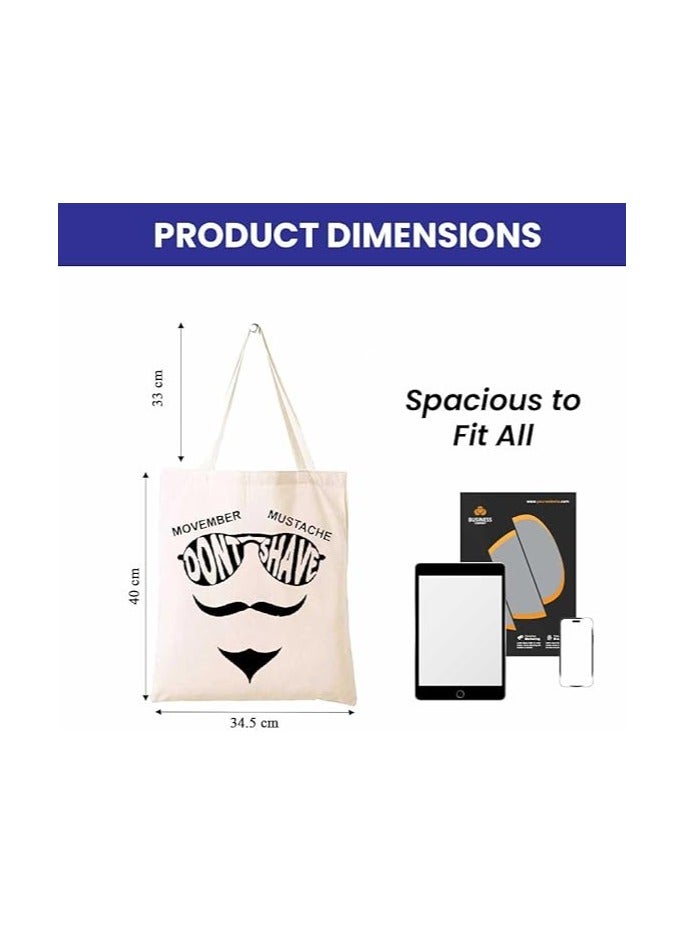 PRINTSHOP4ME Movember Awareness Cotton Jute Bag Eco-Friendly Tote For Supporting Men's Health Initiatives Ideal For Events,Fundraisers And Everyday Use Perfect For Supporting ProstateCancer Initiatives - Image 3