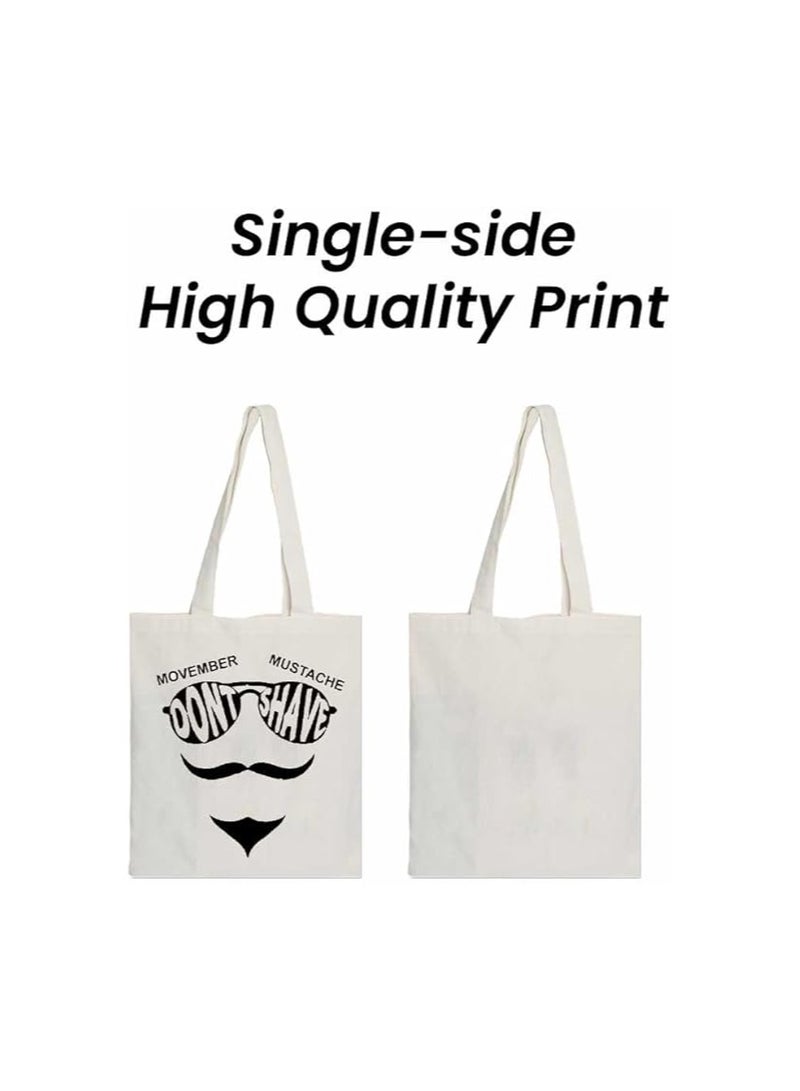 PRINTSHOP4ME Movember Awareness Cotton Jute Bag Eco-Friendly Tote For Supporting Men's Health Initiatives Ideal For Events,Fundraisers And Everyday Use Perfect For Supporting ProstateCancer Initiatives - Image 4
