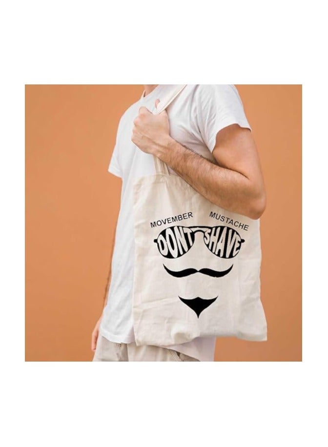 PRINTSHOP4ME Movember Awareness Cotton Jute Bag Eco-Friendly Tote For Supporting Men's Health Initiatives Ideal For Events,Fundraisers And Everyday Use Perfect For Supporting ProstateCancer Initiatives - Image 5
