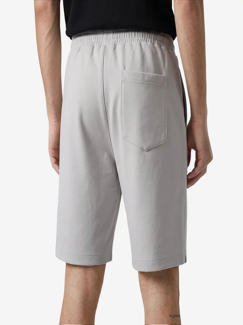 Tommylife Stone Natural TOMMY Men's Mid Waist Jersey Shorts for Men | Best Price UAE