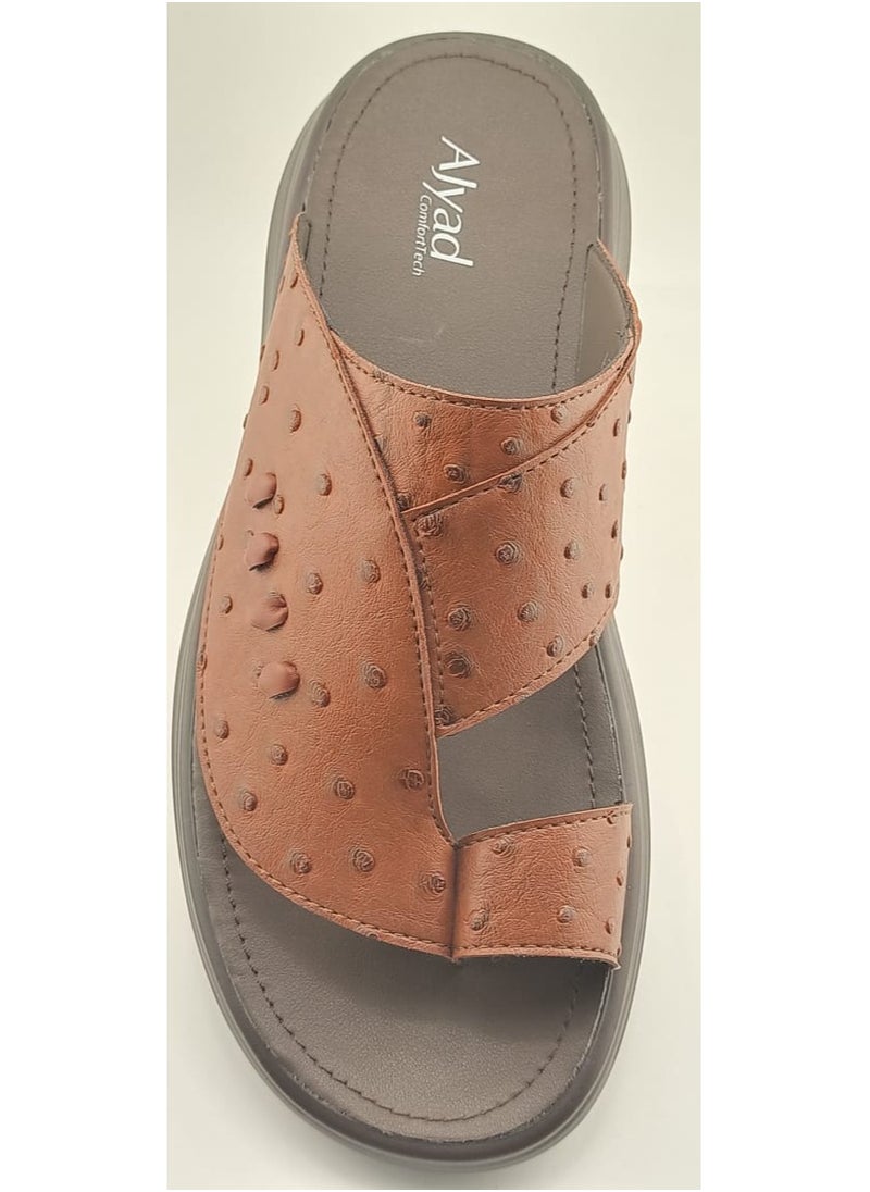 AL NAHHAM - Men's Arabic Sandals – Handmade , Slippers for men, Ostrich-Textured, Comfortable & Stylish - Image 1
