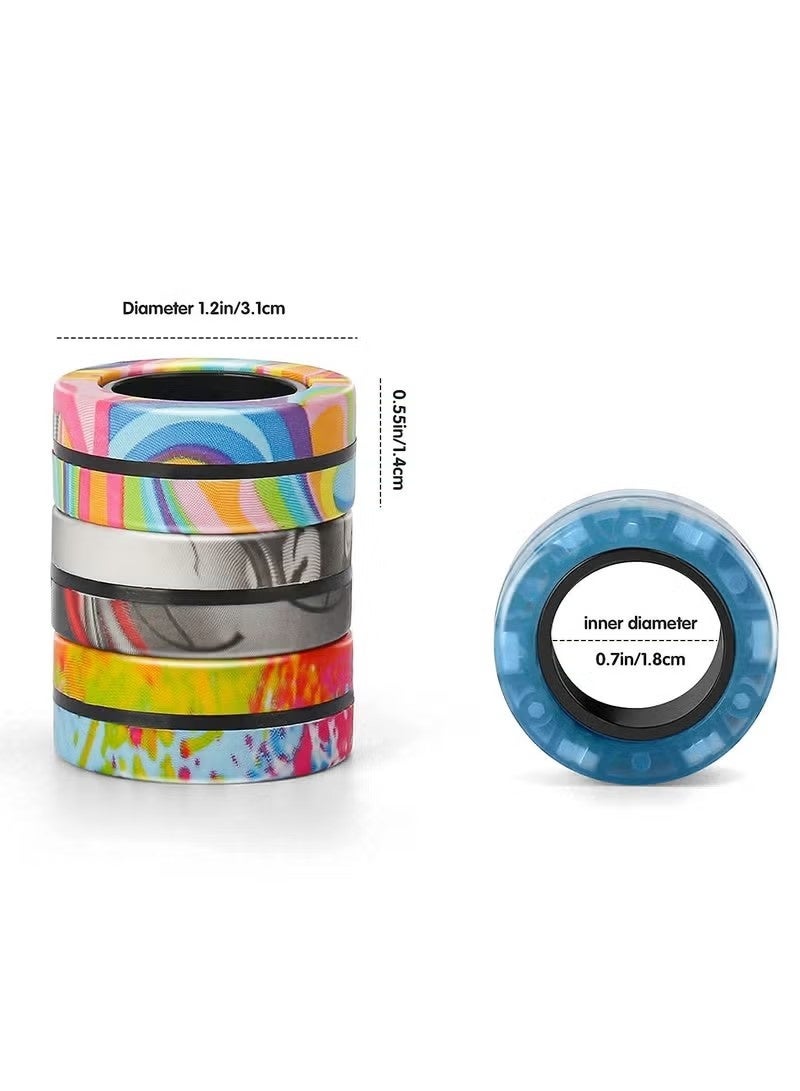 مجموعة فيدجيت سبينر من 3 قطع، حلقات مغناطيسية مضادة للتوتر، حلقات فيدجيت سبينر مغناطيسية للبالغين لتخفيف القلق، مجموعة فيدجيت سبينر هدية رائعة للبالغين والمراهقين والأطفال (متعددة الألوان) - Image 2