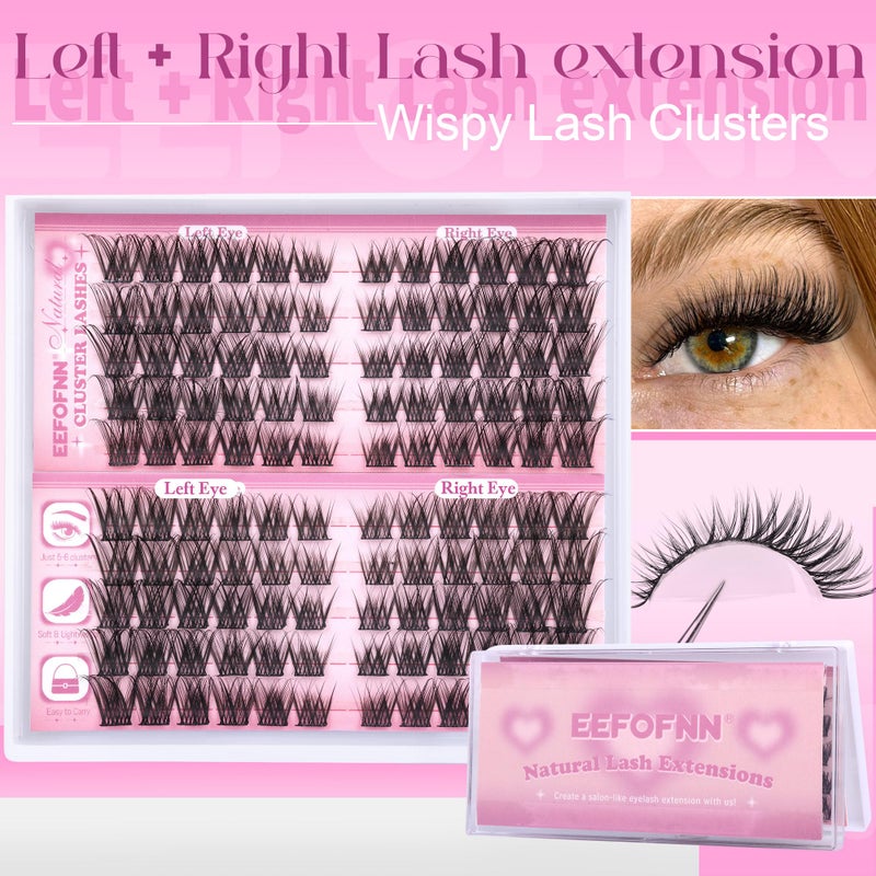 Eefofnn Wispy Lash Clusters Natural Eyelash Clusters C Curl Cluster Eyelash Extensions Cat Eye Lashes Clusters Spider Lahes PestaÃ±as Postizas Naturales by Eefofnn (11-16 mm) - Image 3