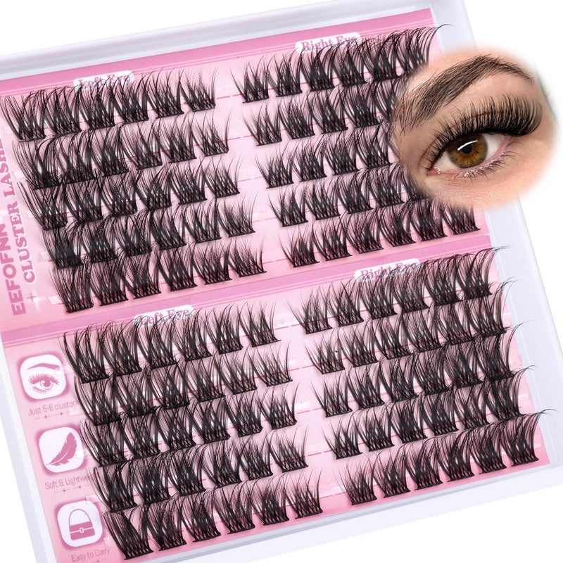 Eefofnn Wispy Lash Clusters Natural Eyelash Clusters C Curl Cluster Eyelash Extensions Cat Eye Lashes Clusters Spider Lahes PestaÃ±as Postizas Naturales by Eefofnn (11-16 mm) - Image 1