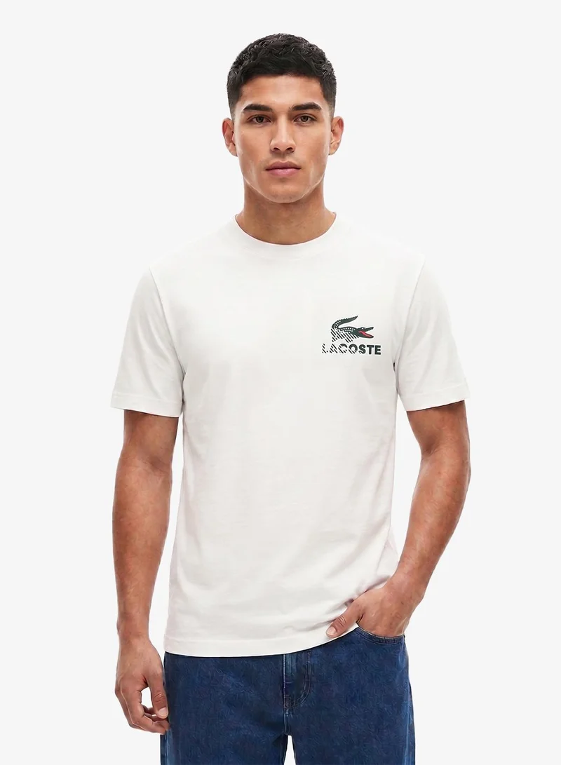لاكوست Regular Fit Printed Cotton T-Shirt