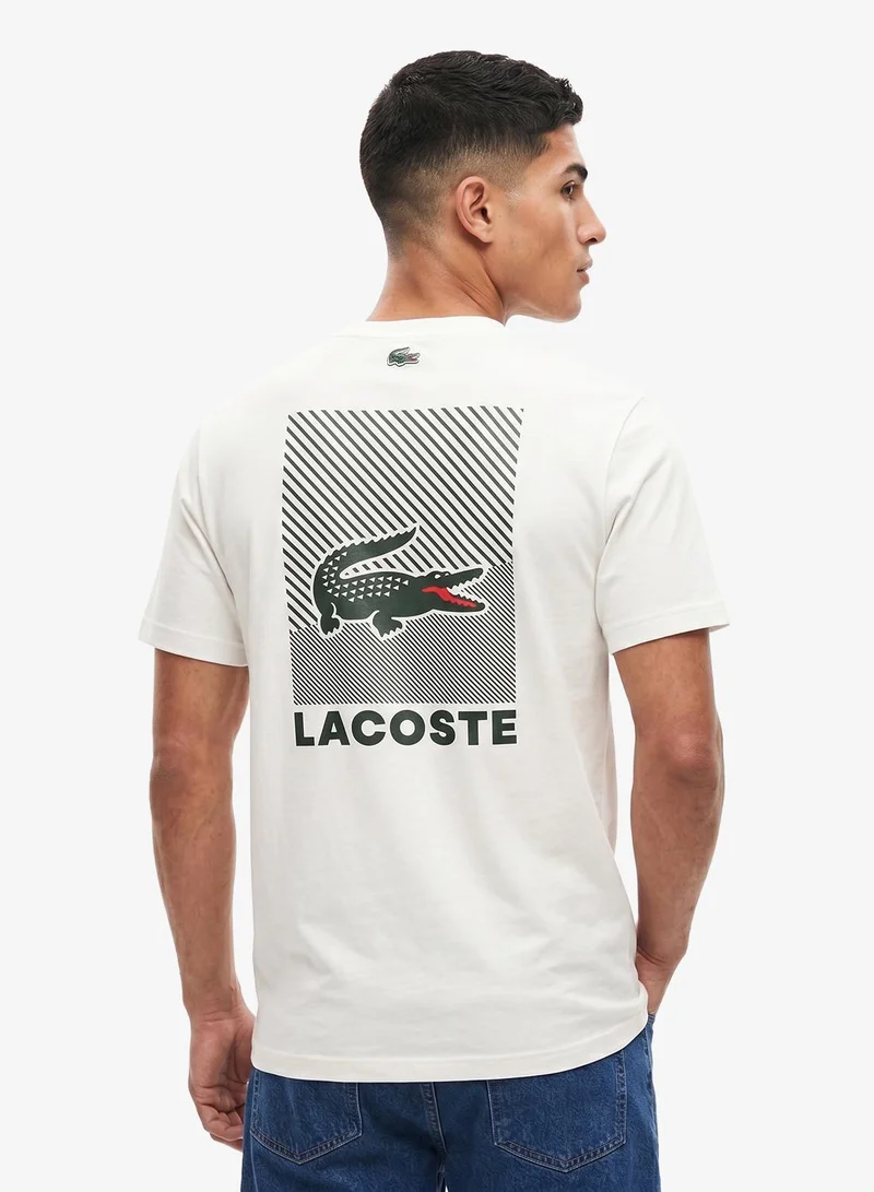 لاكوست Regular Fit Printed Cotton T-Shirt