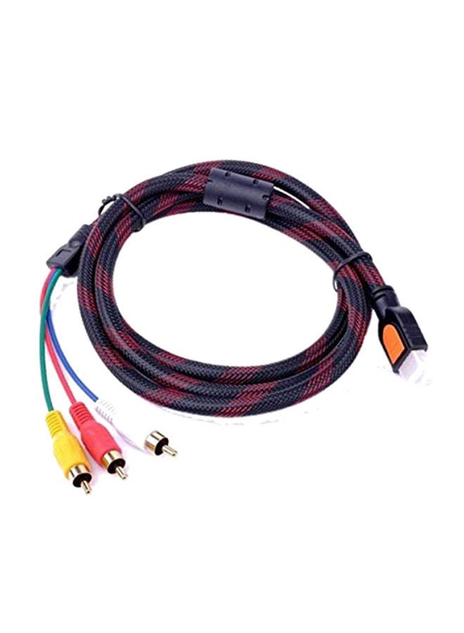 NIBEMINENT 1080P HDMI Male To 3-RCA HD Video Converter Adapter Cable For TV And DVD Players Multicolour - Image 1